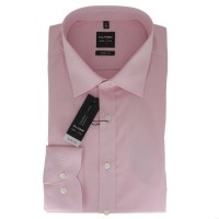 OLYMP Level Five body fit Hemd CHAMBRAY rosa mit New York Kent Kragen in schmaler Schnittform