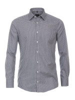 Camisa Venti MODERN FIT UNI POPELINE azul oscuro con cuello Kent de corte moderno