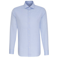 Seidensticker SHAPED Hemd FEIN OXFORD hellblau mit Spread Kent Kragen in moderner Schnittform