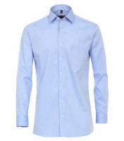 Camisa CASAMODA MODERN FIT UNI POPELINE azul claro con cuello Kent de corte moderno