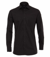 Camisa CASAMODA MODERN FIT UNI POPELINE negro con cuello Kent de corte moderno