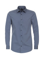 Camicia Venti BODY FIT UNI POPELINE blu medio con Kent collar in taglio stretto