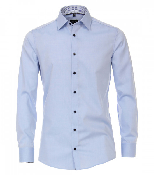 Venti Hemd MODERN FIT UNI POPELINE hellblau mit Kent Kragen in moderner Schnittform