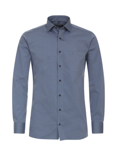 CasaModa overhemd MODERN FIT UNI POPELINE middelblauw met Kent-kraag in moderne snit