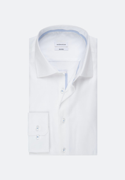 Chemise Seidensticker TAILORED STRUCTURE blanc avec col Business Kent en coupe étroite