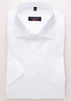 Camisa Eterna MODERN FIT UNI POPELINE blanco con cuello Kent de corte moderno