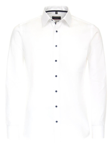 Camisa Redmond MODERN FIT ESTRUCTURA blanco con cuello Kent de corte moderno