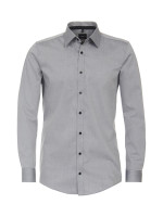 Camicia Venti BODY FIT UNI POPELINE grigio con Kent collar in taglio stretto