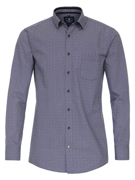 Redmond shirt REGULAR FIT PRINT red with Kent collar in classic cut