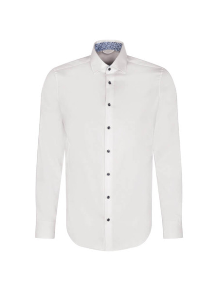 Camisa Seidensticker SLIM TWILL blanco con cuello Nuevo Kent de corte estrecho