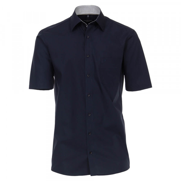CASAMODA Hemd COMFORT FIT UNI POPELINE dunkelblau mit Kent Kragen in klassischer Schnittform