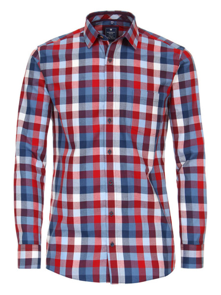 Redmond shirt REGULAR FIT TWILL red with Button Down collar in classic cut