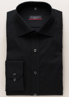 Eterna Hemd MODERN FIT UNI POPELINE schwarz mit Classic Kent Kragen in moderner Schnittform