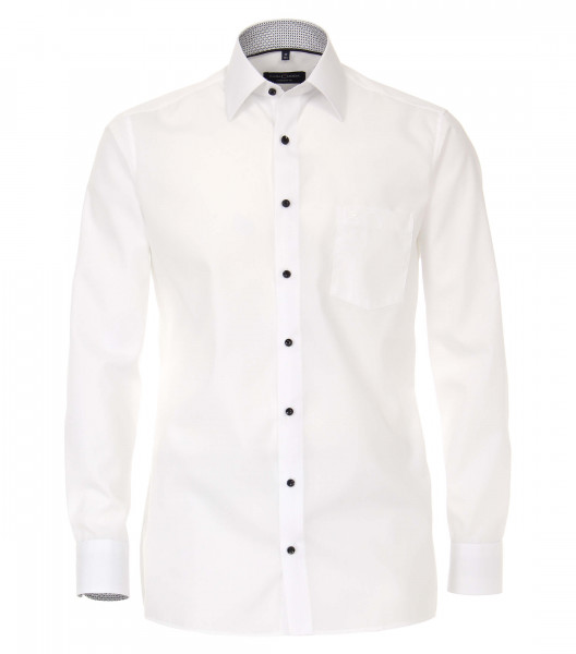 CASAMODA Hemd COMFORT FIT UNI POPELINE weiss mit Kent Kragen in klassischer Schnittform