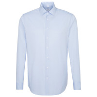 Seidensticker SLIM FIT shirt FIL À FIL light blue with Business Kent collar in narrow cut