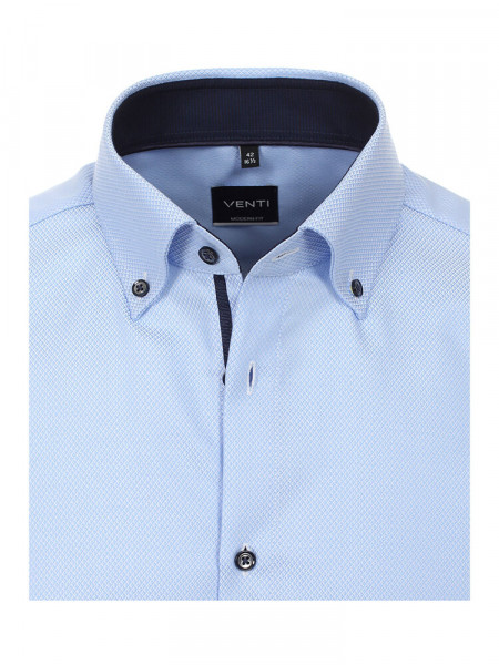 VENTI Regular Fit Hemd Hellblau Button-Down Dobby - Ansicht 1