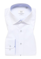 Camicia Eterna SLIM FIT TWILL bianco con Kent classico collar in taglio stretto