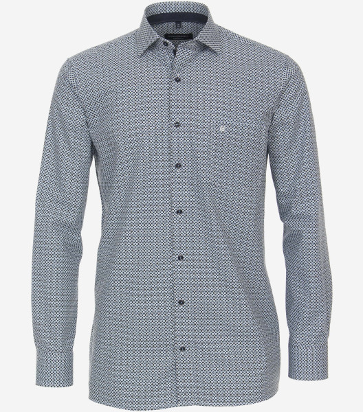 Camisa CasaModa COMFORT FIT PRINT azul claro con cuello Kent de corte clásico