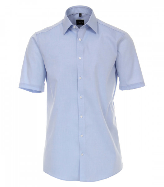 Camisa Venti MODERN FIT UNI POPELINE azul claro con cuello Kent de corte moderno