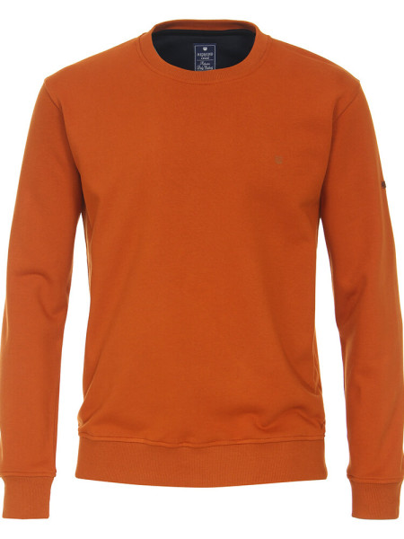 Redmond sweater REGULAR FIT SWEAT orange with Round neck collar in classic cut