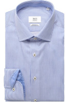 Eterna overhemd MODERN FIT TWILL middelblauw met Klassieke Kentkraag in moderne snit