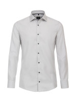 Camisa Venti MODERN FIT ESTRUCTURA gris con cuello Kent de corte moderno