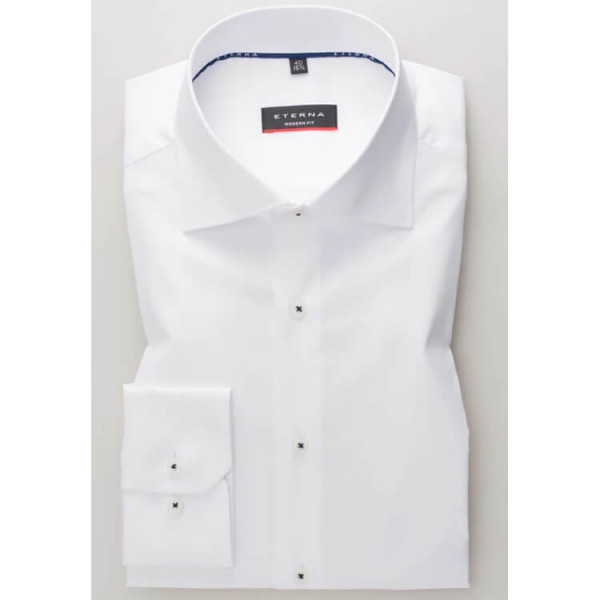 Camisa Eterna MODERN FIT UNI STRETCH blanco con cuello Clásico Kent de corte moderno