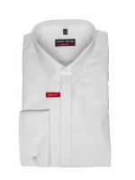 Marvelis shirt BODY FIT UNI POPELINE white with New York Kent collar in narrow cut