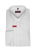 Camisa Marvelis BODY FIT UNI POPELINE blanco con cuello New York Kent de corte estrecho