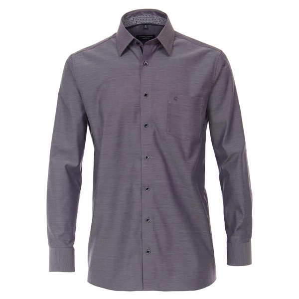 CASAMODA Hemd COMFORT FIT STRUKTUR lila mit Kent Kragen in klassischer Schnittform