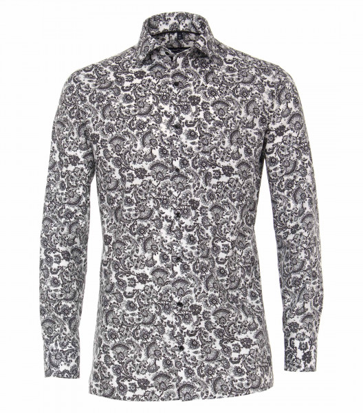 CASAMODA Hemd COMFORT FIT PRINT anthrazit mit Kent Kragen in klassischer Schnittform