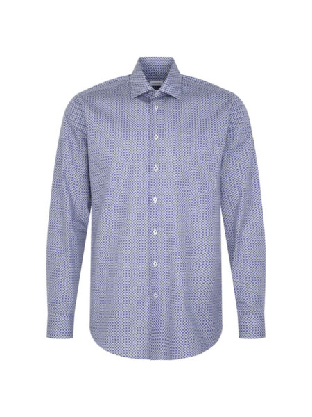 Seidensticker shirt MODERN PRINT light blue with Business Kent collar in modern cut
