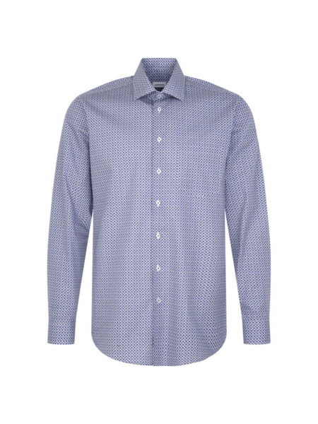 Chemise Seidensticker MODERN PRINT bleu clair avec col Business Kent en coupe moderne