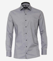 CasaModa Hemd MODERN FIT STRUKTUR grau mit Kent Kragen in moderner Schnittform