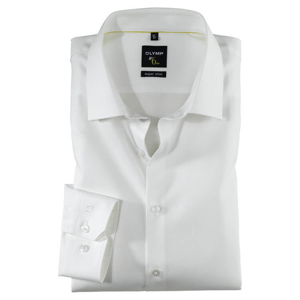 Camicia OLYMP No. Six super slim TWILL beige con Urban Kent collar in taglio super stretta