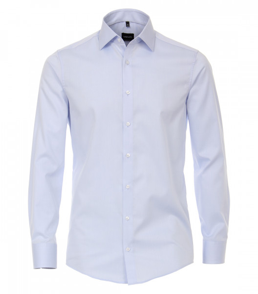 Camicia Venti MODERN FIT UNI POPELINE azzurro con Kent collar in taglio moderno