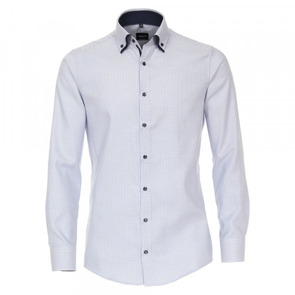 Camicia Venti MODERN FIT STRUTTURA blu medio con Button Down collar in taglio moderno