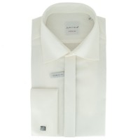 Jupiter shirt MODERN FIT UNI POPELINE beige with Kent collar in modern cut