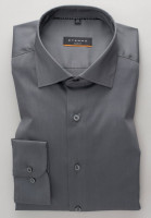 Eterna shirt SLIM FIT UNI STRETCH grey with Classic Kent collar in narrow cut