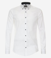 Camisa Redmond SLIM FIT ESTRUCTURA blanco con cuello Button Down de corte estrecho