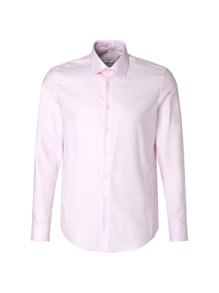 Chemise Seidensticker SLIM TWILL rose avec col Business Kent en coupe étroite