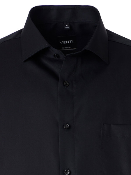 VENTI Comfort Fit Hemd Schwarz Kent Twill - Ansicht 1