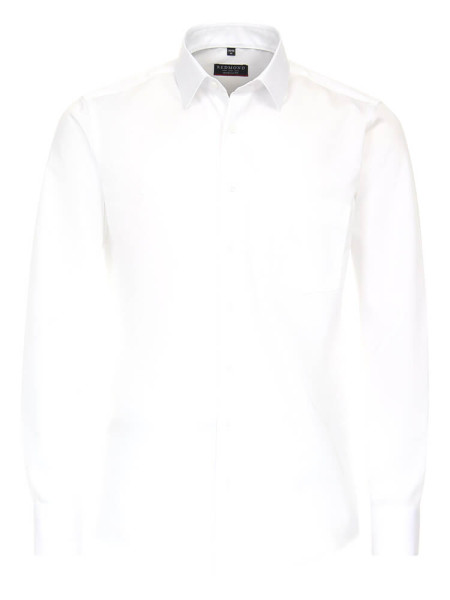 Camisa Redmond MODERN FIT TWILL blanco con cuello Kent de corte moderno