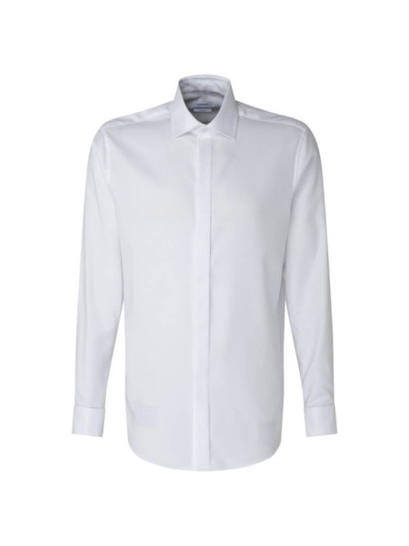 Camicia Seidensticker MODERN TWILL bianco con Business Kent collar in taglio moderno