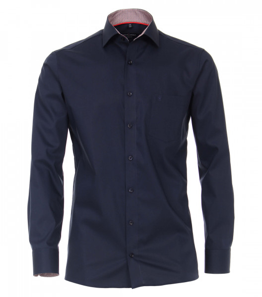 CASAMODA Hemd MODERN FIT UNI POPELINE dunkelblau mit Kent Kragen in moderner Schnittform