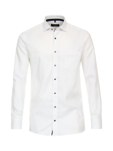 Chemise CASAMODA MODERN FIT UNI POPELINE blanc avec col Kent en coupe moderne