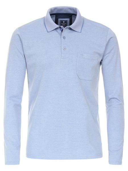 Redmond polo shirt REGULAR FIT JERSEY light blue with Kent collar in classic cut
