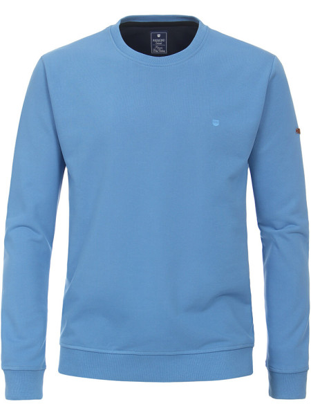 Redmond sweater REGULAR FIT SWEAT light blue with Round neck collar in classic cut