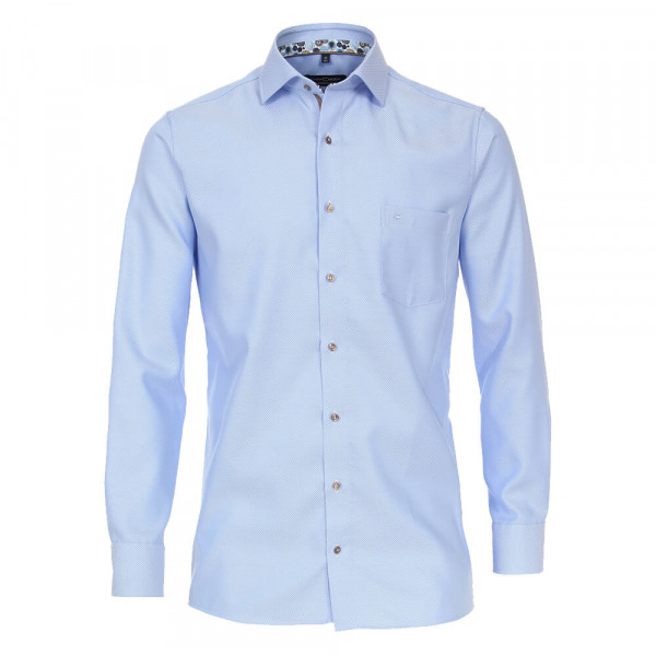 CASAMODA Hemd MODERN FIT STRUKTUR dunkelblau mit Button Down Kragen in moderner Schnittform