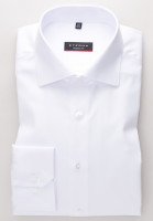 Camisa Eterna MODERN FIT TWILL blanco con cuello Clásico Kent de corte moderno